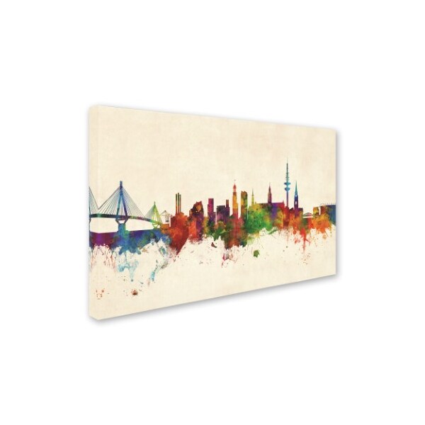 Michael Tompsett 'Hamburg Germany Skyline' Canvas Art,12x19